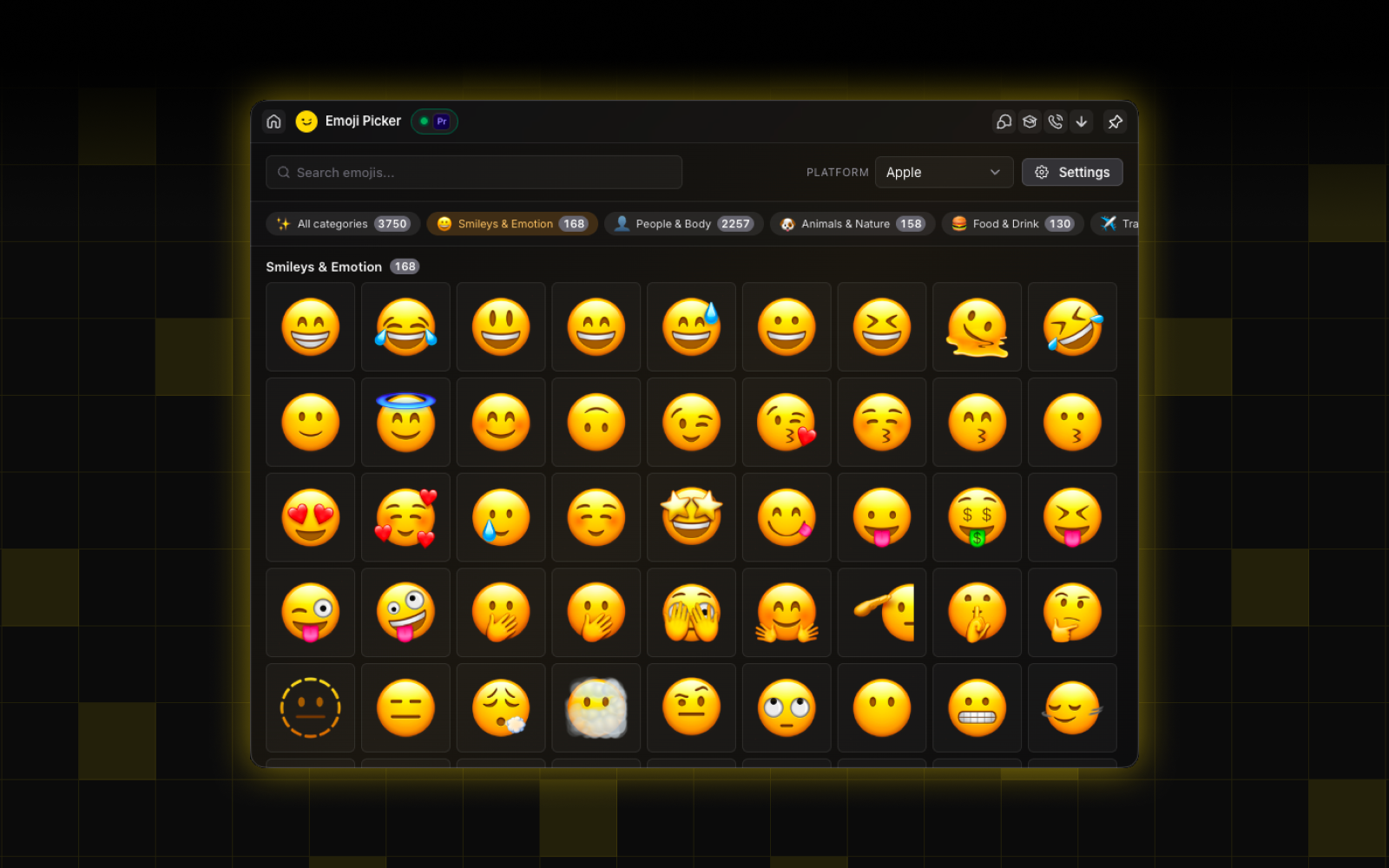 Library emojis UI