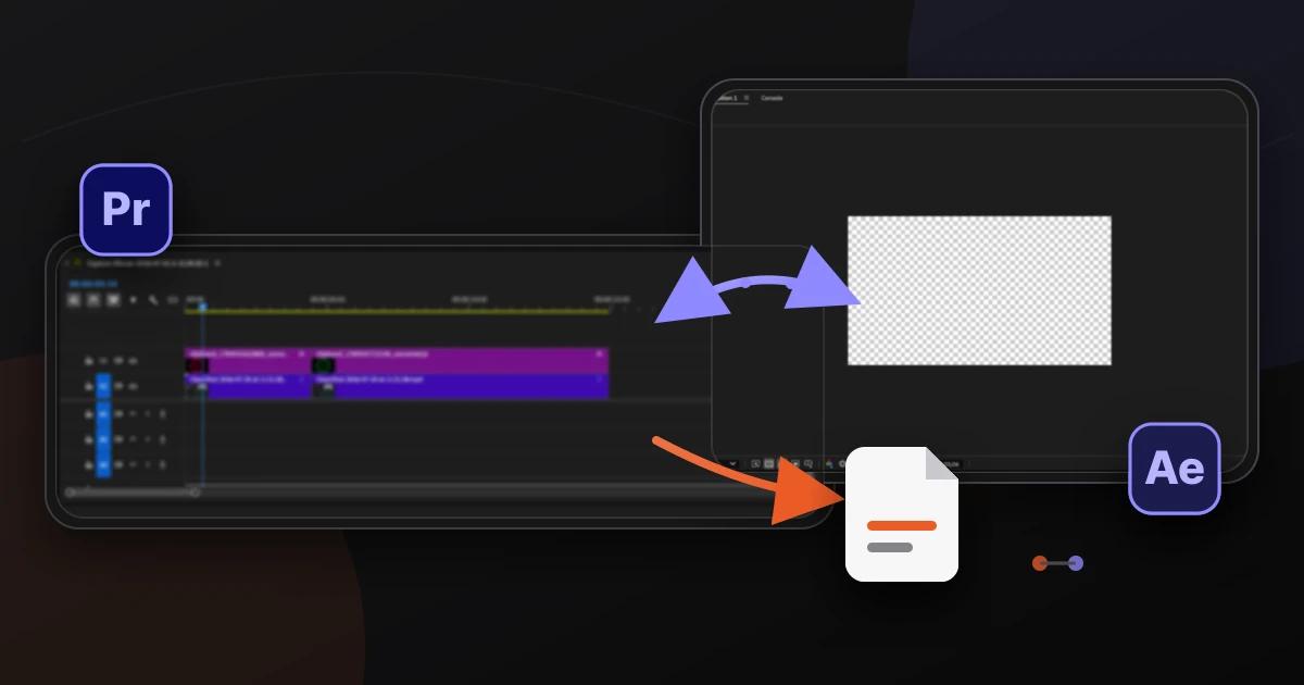 A real Premiere Pro timeline and After Effects composition connected by live and rendered workflows