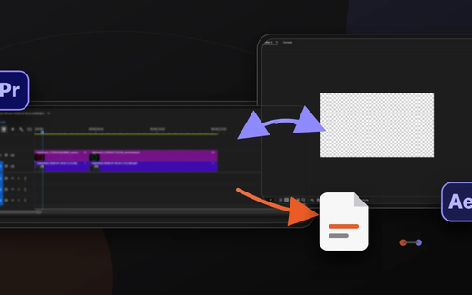 A real Premiere Pro timeline and After Effects composition connected by live and rendered workflows
