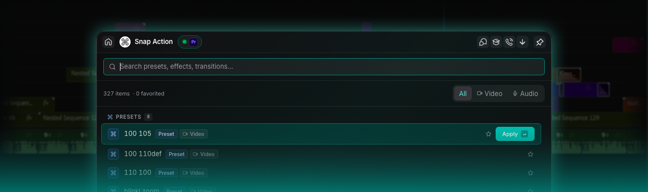 Snap actions banner