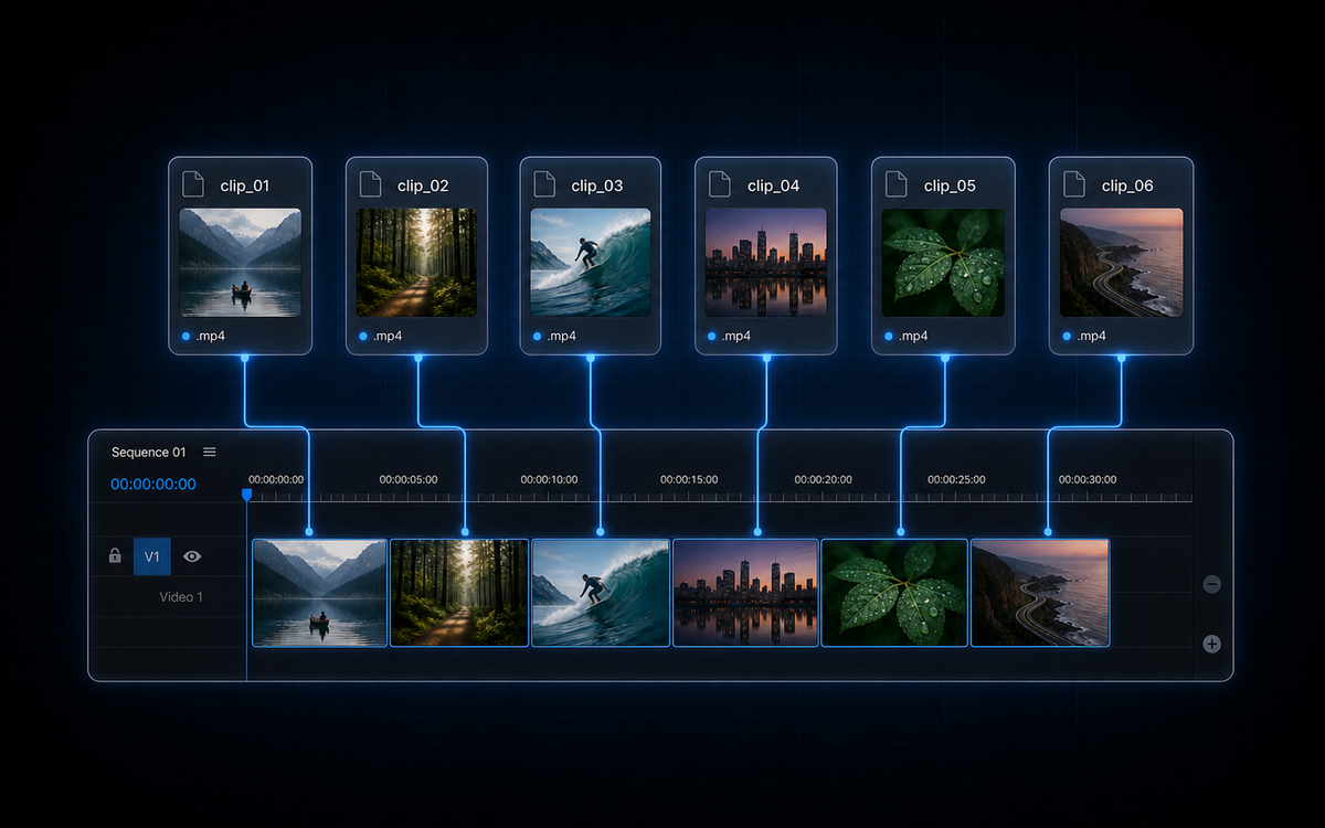 Re-export all clips individually to create your own b-rolls