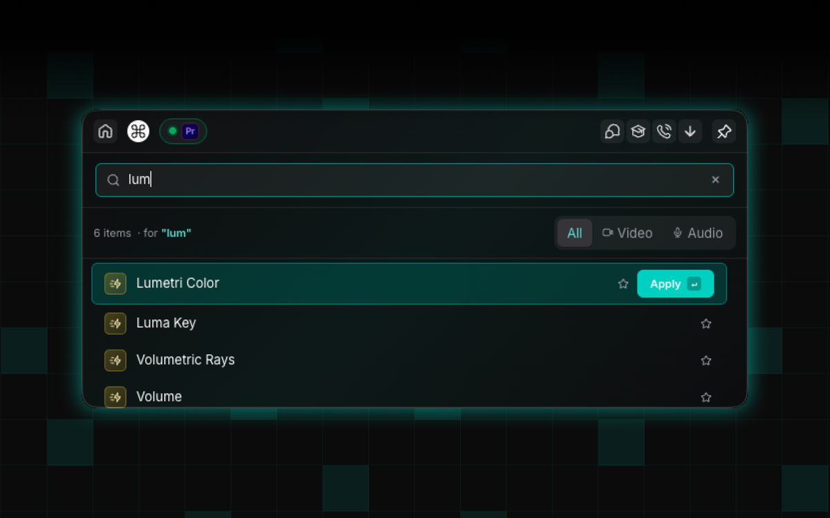 Search command bar of snapactions UI